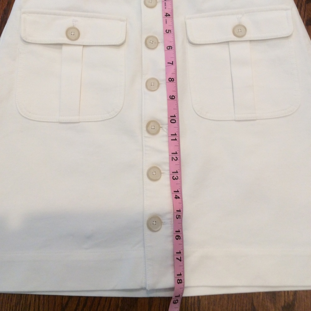 Loft white button down skirt Sz 6p - Picture 5 of 8